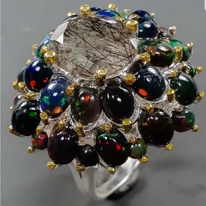 Enchanted Genuine Rutilated Quartz Opal Ring